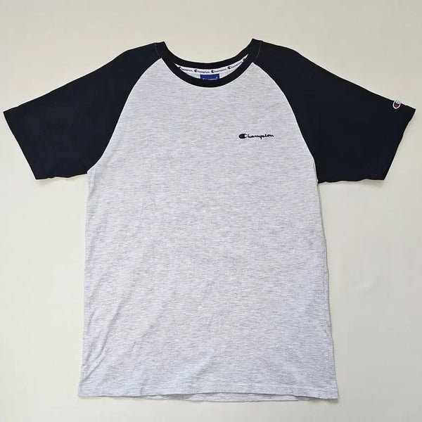 [BUNJANG] Champion Raglan Ringer T-Shirt Grey/Black / 챔피온 래글런 링거 반팔 티셔츠 그레이/블랙