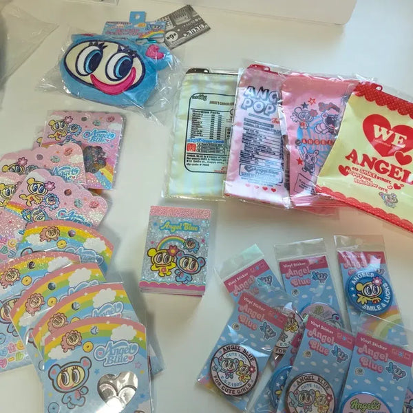 [BUNJANG] Angel Blue Sticker, Tin Case, Pouch Set / 엔젤블루 스티커 / 틴 케이스 / 파우치 세트