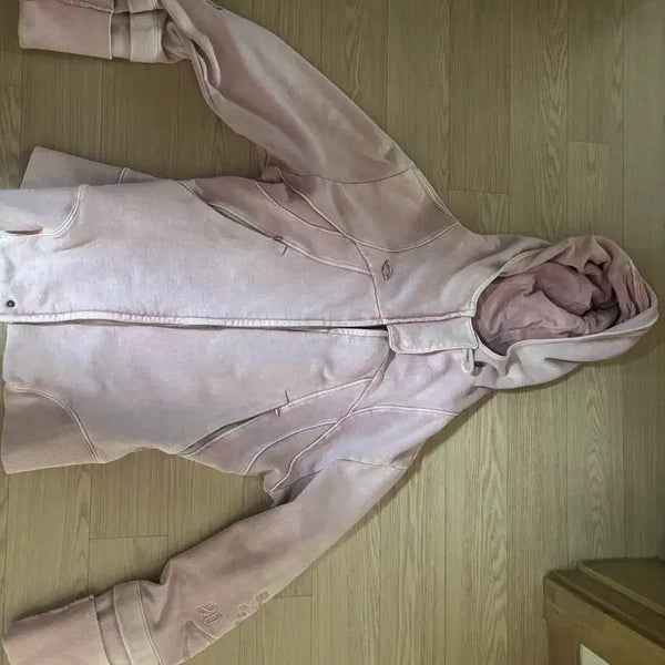 [BUNJANG] Mischief Cut Off Hood Washed Pink Brown / 미스치프 컷 오프 후드 워시드 핑크브라운
