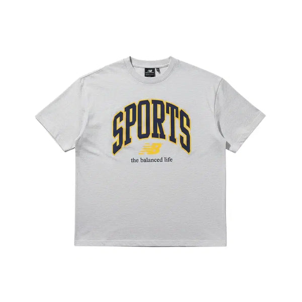 [BUNJANG] New Balance Melange Grey Short-Sleeve T-Shirt Men's M / 남성M/ 뉴발란스 멜란지 그레이 반팔티셔츠