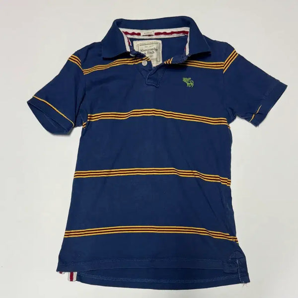 [BUNJANG] Abercrombie Striped Short-Sleeve Polo T-Shirt (M) / 공용!! 아베크롬비 귀여운 스트라이프 반팔 카라 티셔츠 M