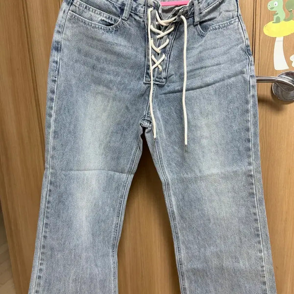 [BUNJANG] Light Wash Straight Fit Jeans / 라이트 워싱 스트레이트 핏 청바지