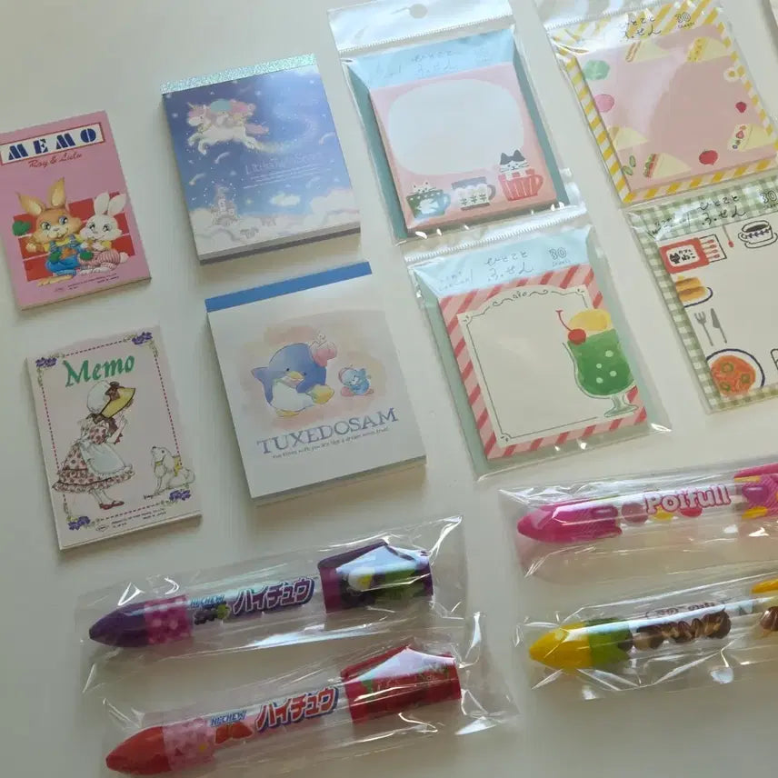 [BUNJANG] Memo Pad Set (8 pcs) with Random Pen/Mechanical Pencil / 메모지 6종 세트