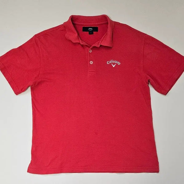 [BUNJANG] Callaway Golf Apparel Red Short Sleeve Polo Shirt / 캘러웨이 골프웨어 반팔 카라티 레드