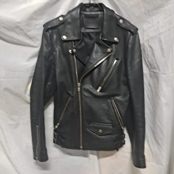 [BUNJANG] Black Leather Rider Jacket / 가죽 라이더 자켓 블랙