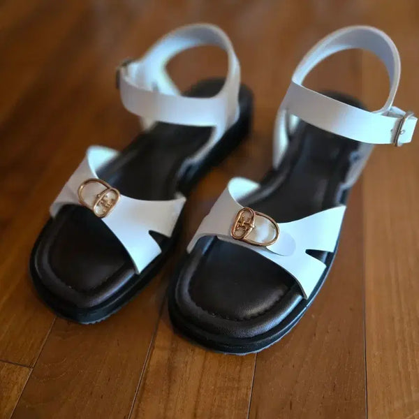 [BUNJANG] TIME (System Homme) White Strap Sandals / 한섬 타임 스트립 샌들