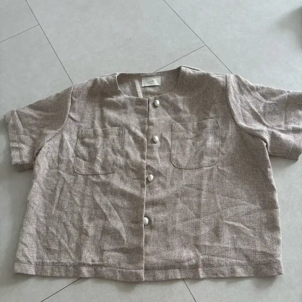 [BUNJANG] Beige Linen Blend Jacket / 베이지린넨 혼방자켓ㅡ프리사이즈