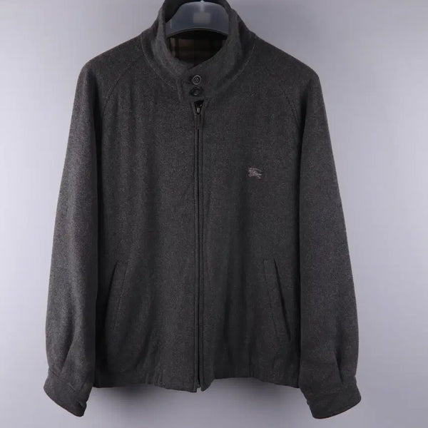 [BUNJANG] Burberry Wool Harrington Blouson Jacket Charcoal Grey Size 46 / 버버리 울 헤링턴 블루종 자켓 (차콜 그레이) (46)