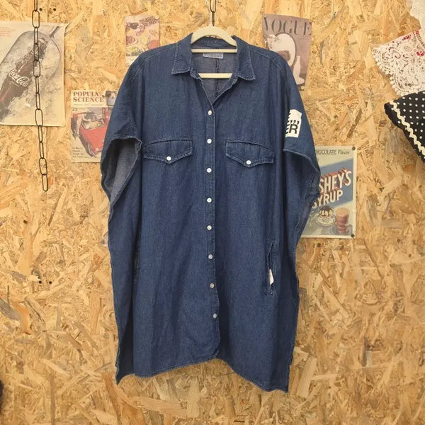 [BUNJANG] Tomboy Cape Denim Shirt / 톰보이 케이프 데님 셔츠