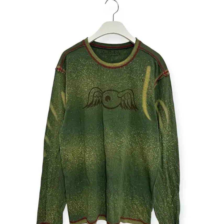 [BUNJANG] BON THE CH Y2K Green Long Sleeve T-Shirt / 본더치 y2k 그린 롱슬리브 긴팔티