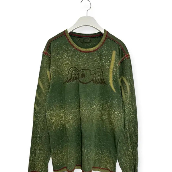 [BUNJANG] BON THE CH Y2K Green Long Sleeve T-Shirt / 본더치 y2k 그린 롱슬리브 긴팔티