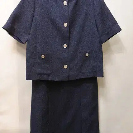 [BUNJANG] LBL Short Sleeve Tweed Jacket and Skirt Set (Navy) / LBL 반팔 트위드자켓  / 스커트 (66)  세트