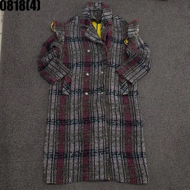 [BUNJANG] Marina Rinaldi Check Pattern Double-Button Coat / 마리나리날디 체크 패턴 더블 버튼 코트 46 0818