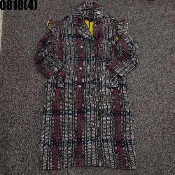 [BUNJANG] Marina Rinaldi Check Pattern Double-Button Coat / 마리나리날디 체크 패턴 더블 버튼 코트 46 0818