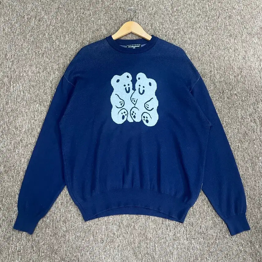 [BUNJANG] Nice Ghost Club Bear Knit Navy S / 나이스고스트클럽 베어 니트 네이비 S