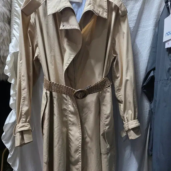 [BUNJANG] System Trench Coat Beige Belt Set / 시스템 트렌치코트 베이지 벨트 세트