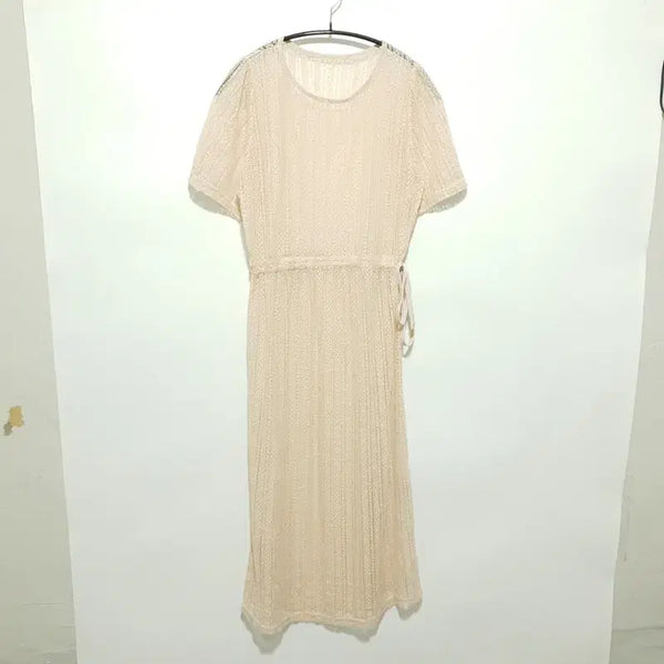 [BUNJANG] Lace Punch Layered Dress / 레이스 펀칭 레이어드 원피스 F