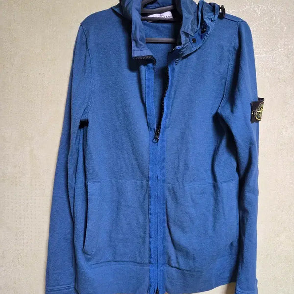 [BUNJANG] Stone Island Knit Nylon Hoodie M / 스톤아일랜드 니트 나일론 후드집업 M