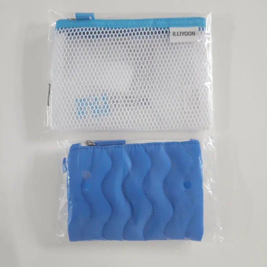 [BUNJANG] Illiyoon Mesh Handle Pouch & Bioderma Plumping Keyring Pouch Set / (새상품)일리윤 메쉬 핸들 파우치 + 바이오더마 플럼핑 키링 파우치