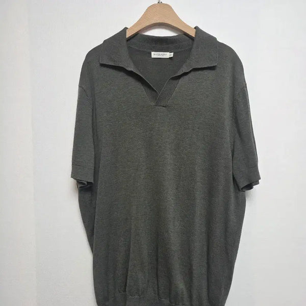 [BUNJANG] SUITSUPPLY Cotton Silk Open Collar Knit Short Sleeve T-Shirt Khaki XL / 수트서플라이 코튼실크 오픈카라 니트 반팔티 카키(XL) 260819_3