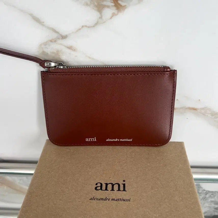 [BUNJANG] AMI Ami Zipper Card Wallet Brown / [새상품] 아미 지퍼 카드지갑 브라운