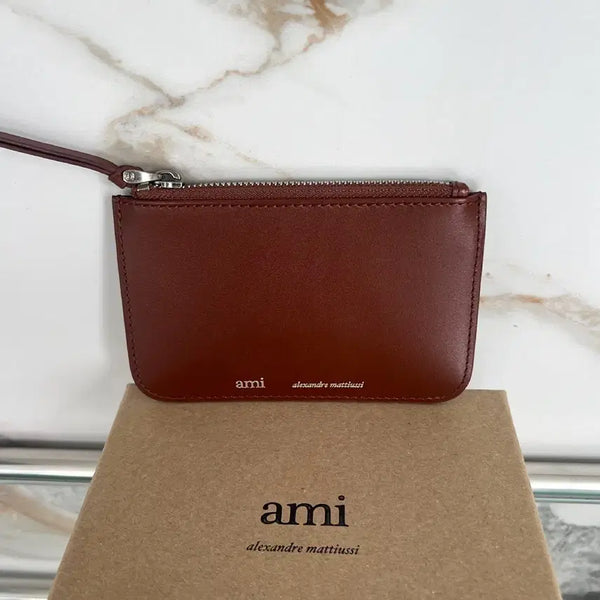 [BUNJANG] AMI Ami Zipper Card Wallet Brown / [새상품] 아미 지퍼 카드지갑 브라운