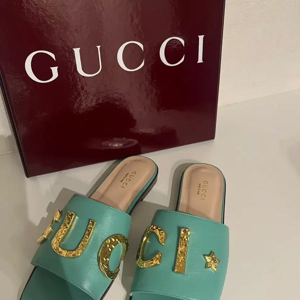 [BUNJANG] Gucci Mint Star Accent Sandals / 구찌 민트색 샌들 팝니다