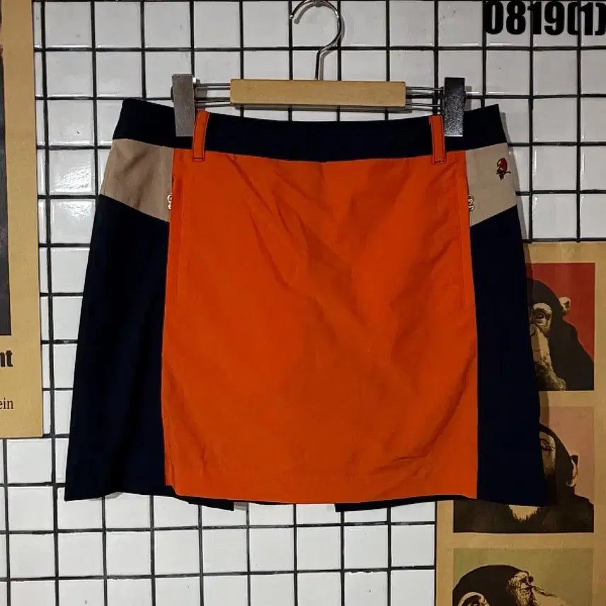 [BUNJANG] Mako Golf Skirt Orange Navy / 마코 스커트 0819