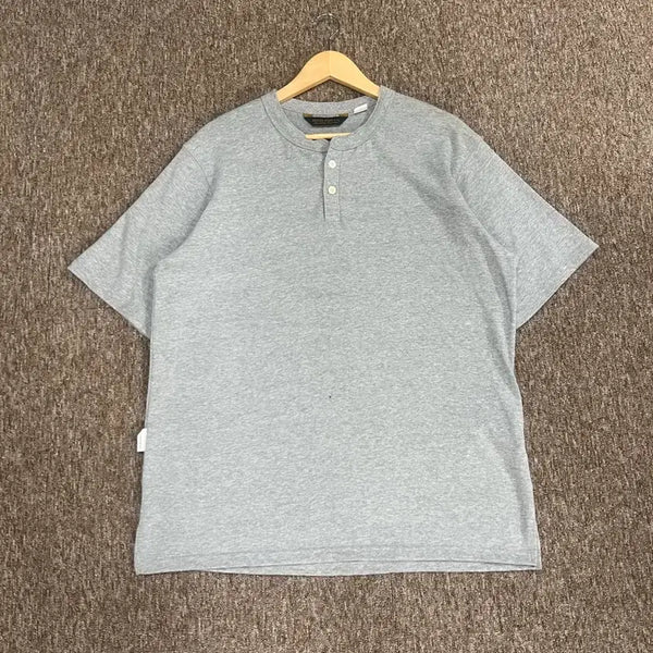[BUNJANG] Uniform Bridge Henly Neck Short Sleeve T-Shirt - Gray / 유니폼브릿지 헨리넥 반팔 L 그레이