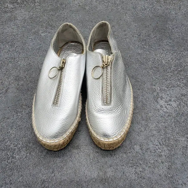 [BUNJANG] Alexander Wang Silver Espadrille Flats / 알렉산더왕  에스파드리유
