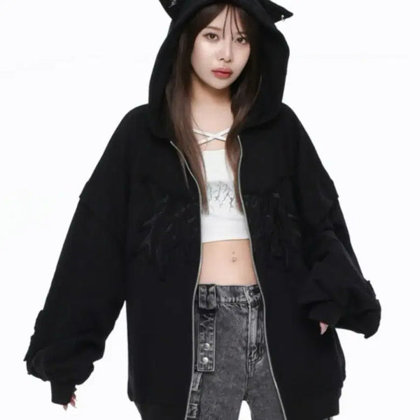 [BUNJANG] Reflem Nekomiimi Hoodie Zip-Up / reflem 레플렘 네코미미 후드집업