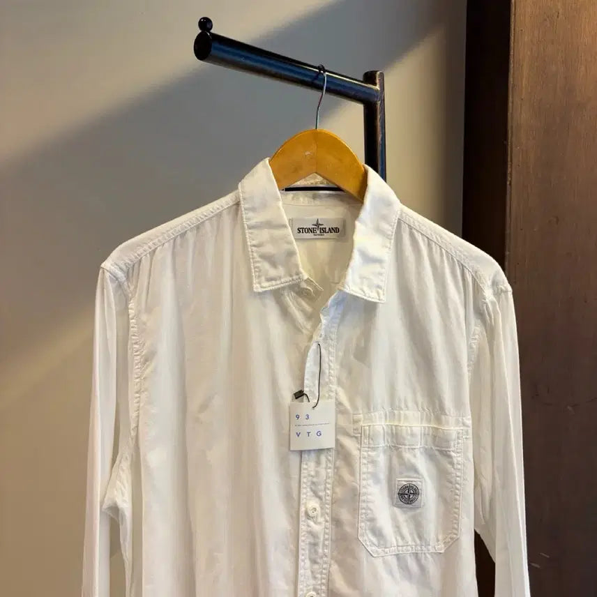 [BUNJANG] Stone Island Embroidered Logo Shirt / 17785 - 스톤아일랜드 자수 로고 셔츠