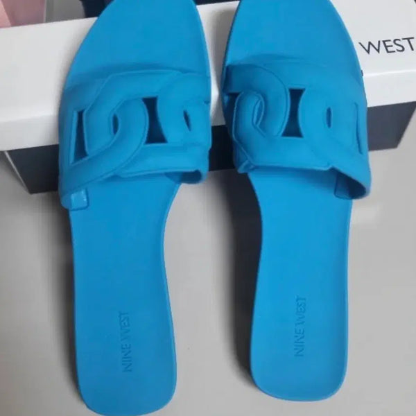 [BUNJANG] Nine West Jelly Slippers Blue (Size 240) / 나인웨스트 젤리 슬리퍼 240
