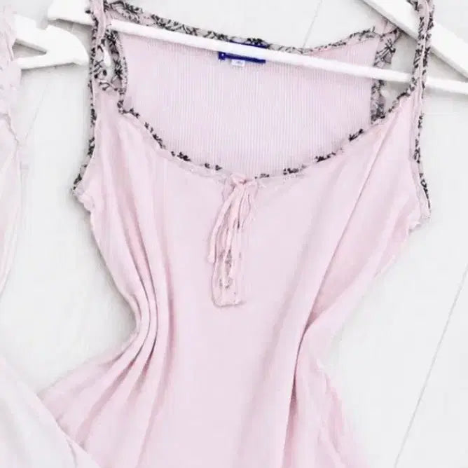 [BUNJANG] Burberry Logo Sleeveless Pink Top / 버버리 로고 핑크 민소매