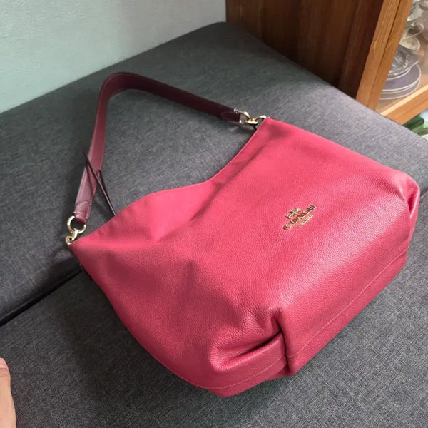 [BUNJANG] Coach Pink Leather Shoulder Bag / 코치 COACH 핑크 레더 숄더백