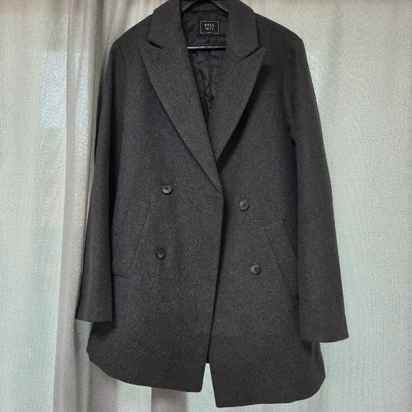 [BUNJANG] STILL BY HAND Double-Breasted Grey Coat M / STILL BY HAND 그레이 더블 코트>M