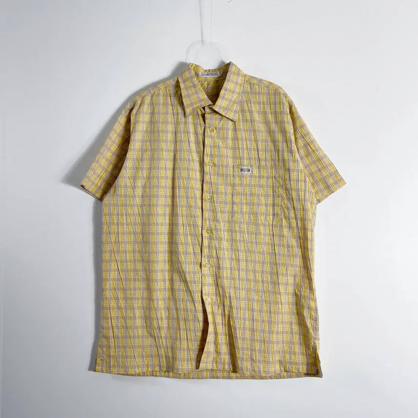 [BUNJANG] D1 Intermezzo Check Short Sleeve Shirt / D1 인터메조 체크 반팔셔츠 100-103사이즈