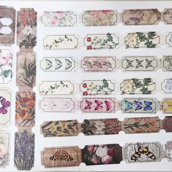 [BUNJANG] Vintage Long Strip Deco Stickers / 빈티지 다꾸 스티커 롱 스트립