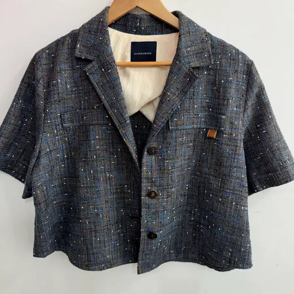 [BUNJANG] The Cashmere Short-Sleeve Tweed Jacket / 더캐시미어 반팔 트위드 자켓