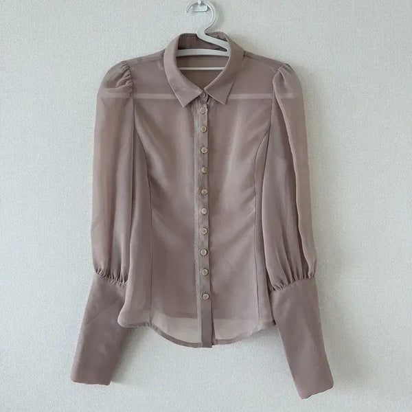 [BUNJANG] Chiffon Blouse (Pink Beige) / 쉬폰 블라우스(핑크베이지)
