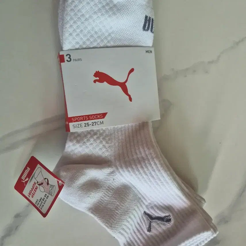 [BUNJANG] Puma Instep Support Socks (3-Pack, Size 25-27cm) / 푸마 인스텝 서포트 양말 3켤레 25-27cm