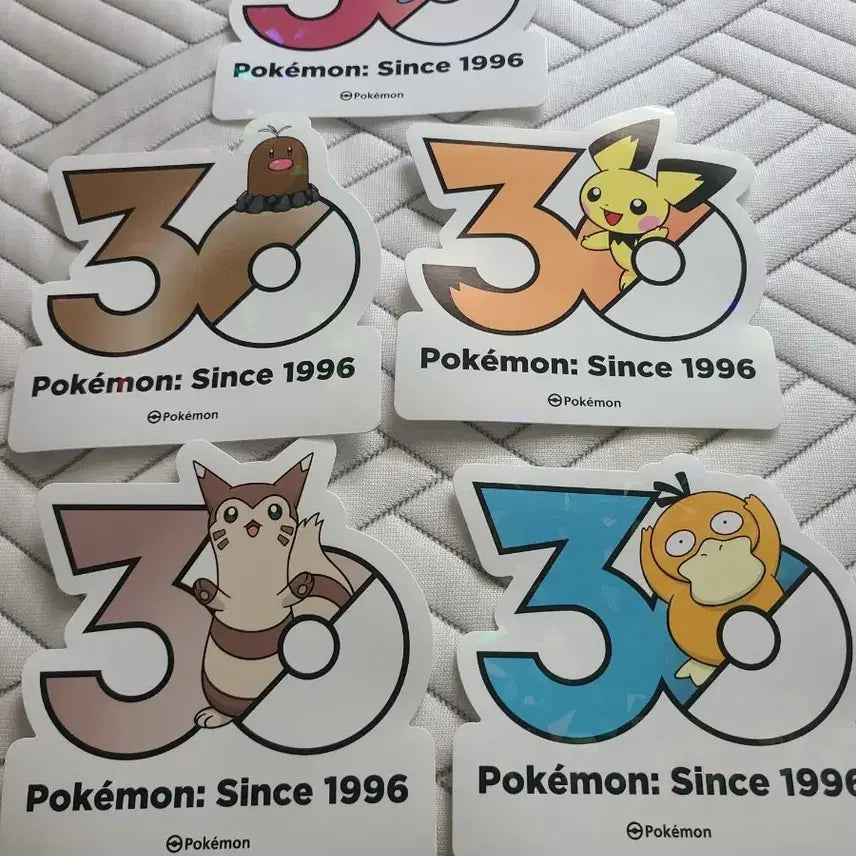 [BUNJANG] Pokemon 30th Anniversary Logo Sticker Collection / 포켓몬 스토어 30주년 스티커 10장