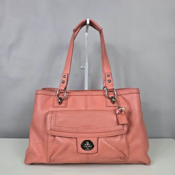 [BUNJANG] Coach Penelope Leather Carryall Shoulder Bag / COACH 코치 캐리올 페넬로페 가죽 사첼백 가방 빈티지 숄더백 피치 핑크 코랄 Y2K