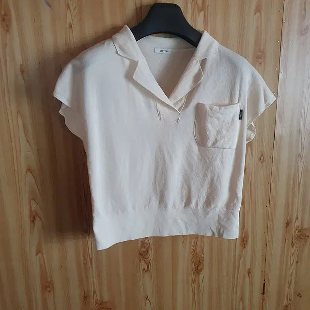 [BUNJANG] SISTEM Short Sleeve Collar Knit 90 / 시스템 반팔 카라 니트 90