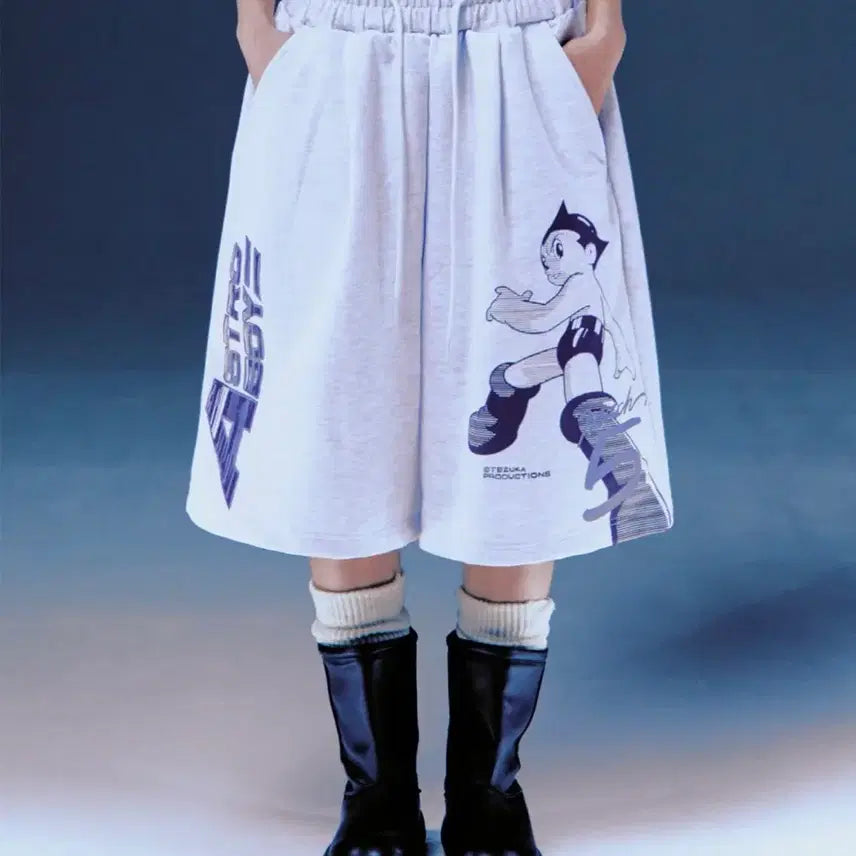 [BUNJANG] Main Booth Atom Mahha 5 Sweat Shorts (Cloud Gray) / 메인부스 아톰 반바지
