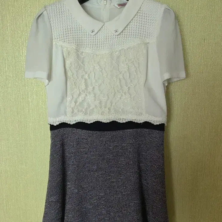 [BUNJANG] Forest Cara Lace Dress Navy Tweed / 숲 카라레이스원피스 44~55새상품급