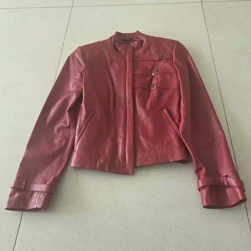 [BUNJANG] C|C CLASSIC Natural Leather Jacket Red Size 38 / C|C CLASSIC 천연 가죽 재킷 (빨강 / 38사이즈 / 실착 3회 거의 새상품)
