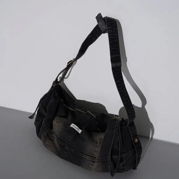 [BUNJANG] Helene Paris Washed Denim Crossbody Bag / 헬레네파리스 워시드 데님 크로스백