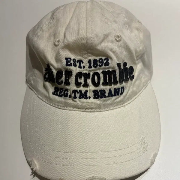 [BUNJANG] Abercrombie Vintage White Baseball Cap / Abercrombie 에버크롬비 빈티지 화이트 볼캡 정품