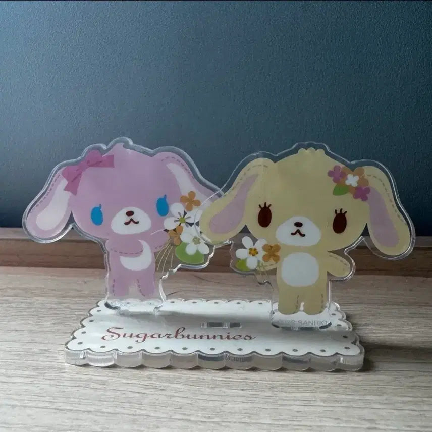 [BUNJANG] SugarBunnies Acrylic Stand & Keychain Set / 고전 슈가바니즈 아크릴 스탠드 모모우사 하나우사 산리오 시로우사 쿠로우사 키링 인형 파우치 메지루시 가챠